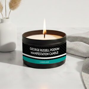 george russell mercedes f1 candle, formula 1 candle, formula 1 gift, russell gift, handmade candle, f1 fan gift