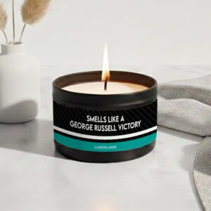 george russell f1 victory candle, formula 1 candle, formula 1 mercedes gift, russell gift, handmade candle, f1 fan gift