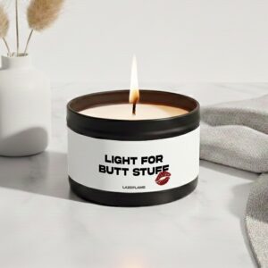 adult humor candle, relationship candle, dirty scented candle, black metal candle